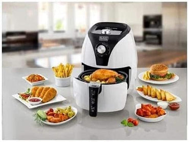 Black+Decker 2.5L 1500W Manual Aerofry Air Fryer With Rapid Air Convection Technology, White/Black - Af220-B5, 2 Years Warranty
