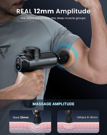 RENPHO R3 Power Upgrade Massage Gun Deep Tissue, 2022 New Percussion Muscle Massage Gun for Athletes, Powerful Portable Electric Handheld Deep Tissue Massager Gun, LED Touch Display, Black
