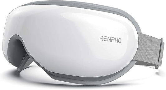 RENPHO Eye Massager with Heat & Bluetooth Music, Rechargeable Eye Care Machine with 5 Modes White