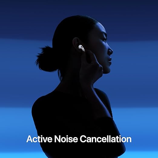 Apple AirPods 4 Wireless Earbuds, Bluetooth Headphones, with Active Noise Cancellation, Personalized Spatial Audio, USB-C Charging Case, H2 Chip