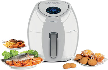 KENWOOD Digital Air Fryer XXL 5.5L 2.4KG 1800W with Rapid Hot Air Circulation for Frying, Grilling, Broiling, Roasting, Baking and Toasting HFP50.000WH White