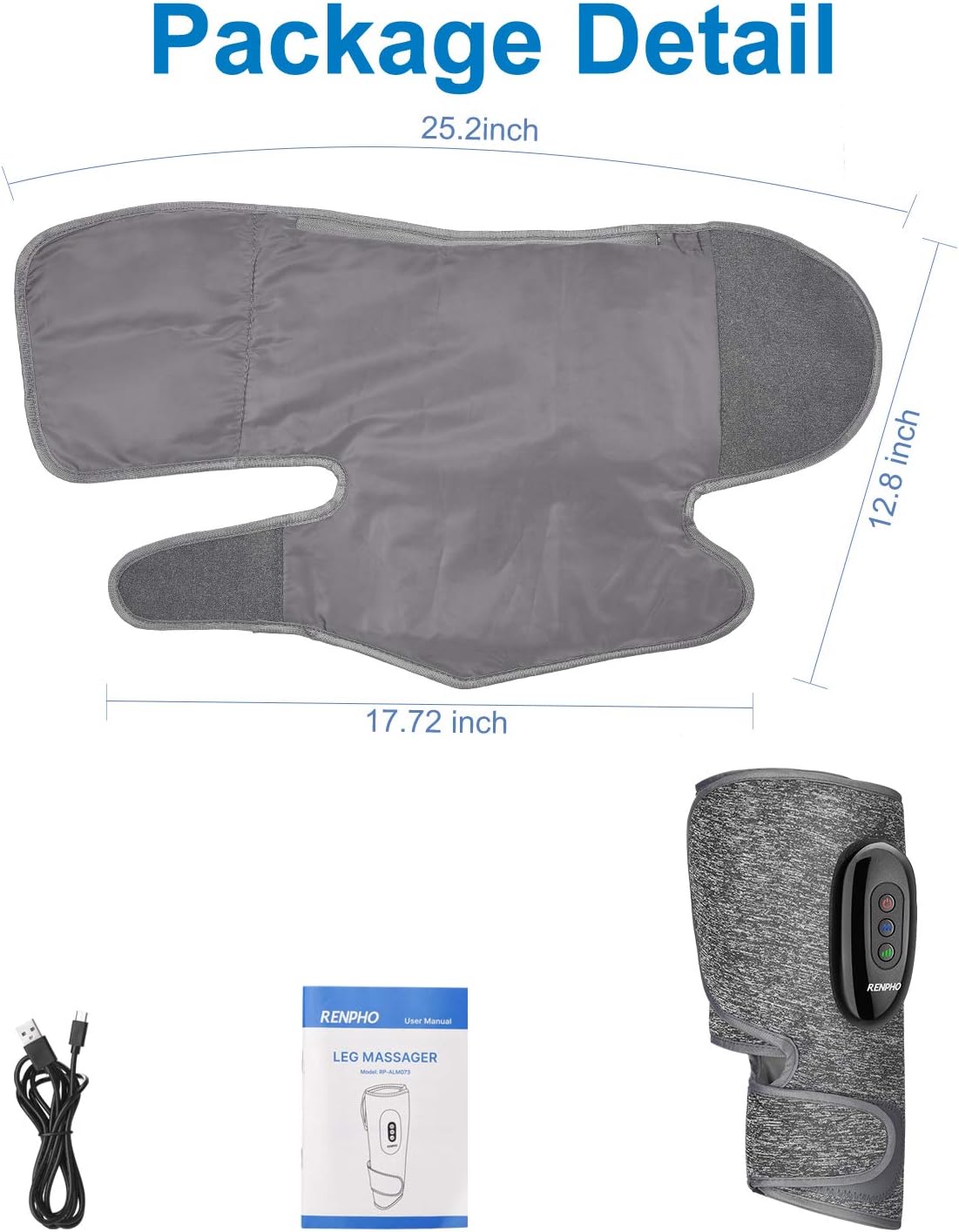 RENPHO Leg Massager for Circulation, Cordless, Calf Foot Massager for Athlete, Relieve Soreness Muscle Relax, Leg Pain Relief