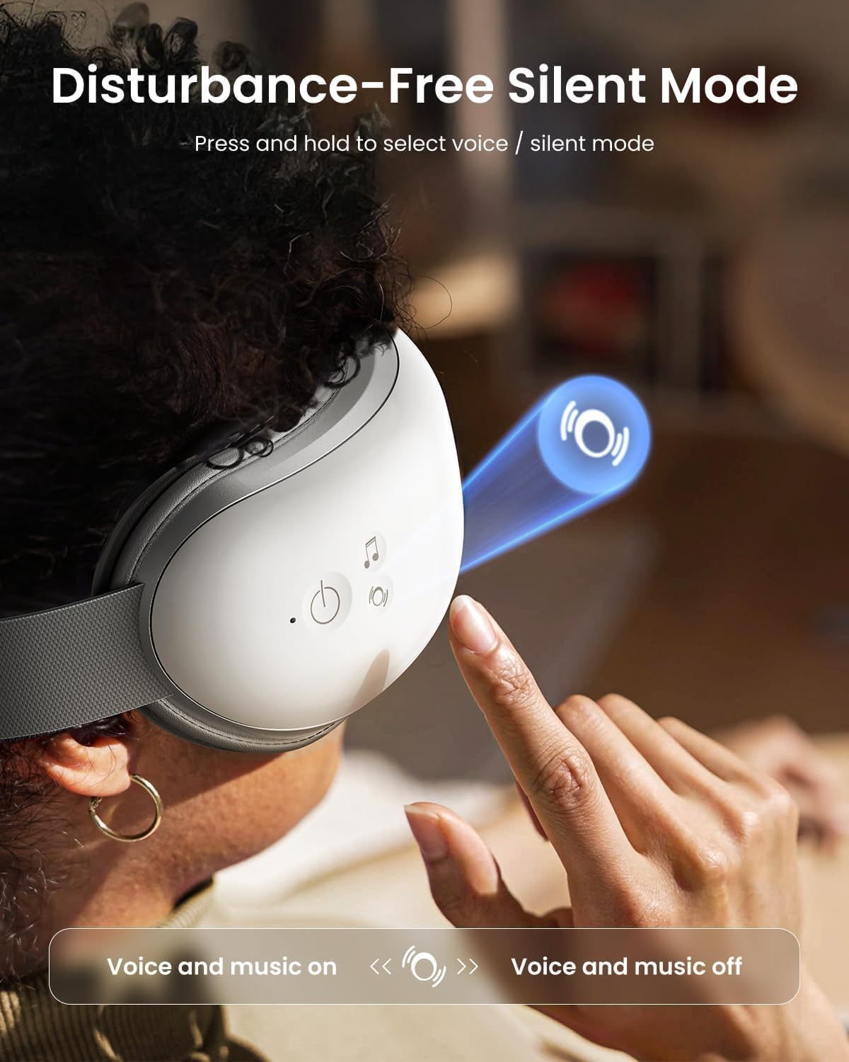 RENPHO Eye Massager with Heat & Bluetooth Music, Rechargeable Eye Care Machine with 5 Modes White
