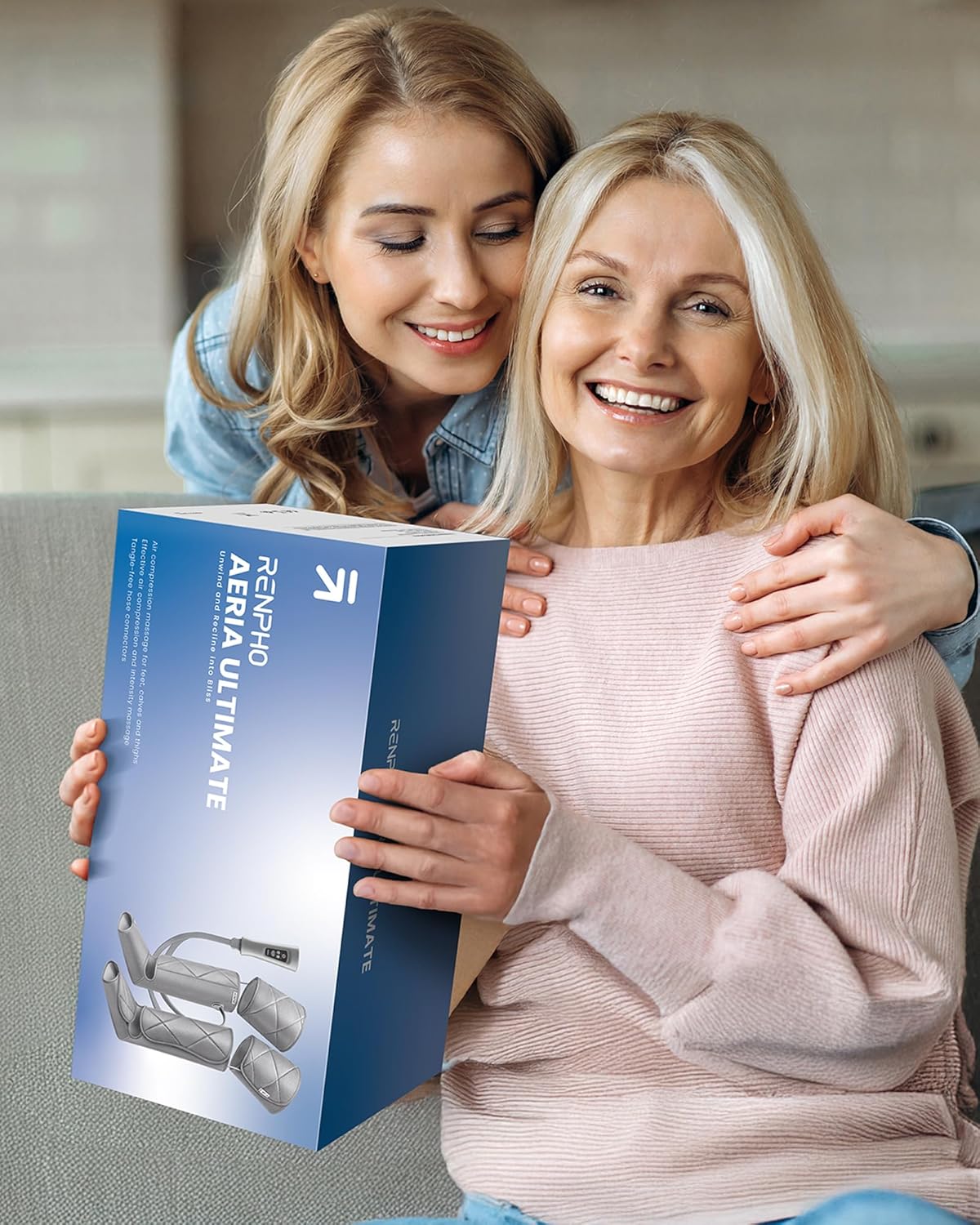 RENPHO Leg Massager, Air Compression for Circulation Calf Feet Thigh Massage, Sequential Boots Device with Handheld Controller 6 Modes 4 Intensities