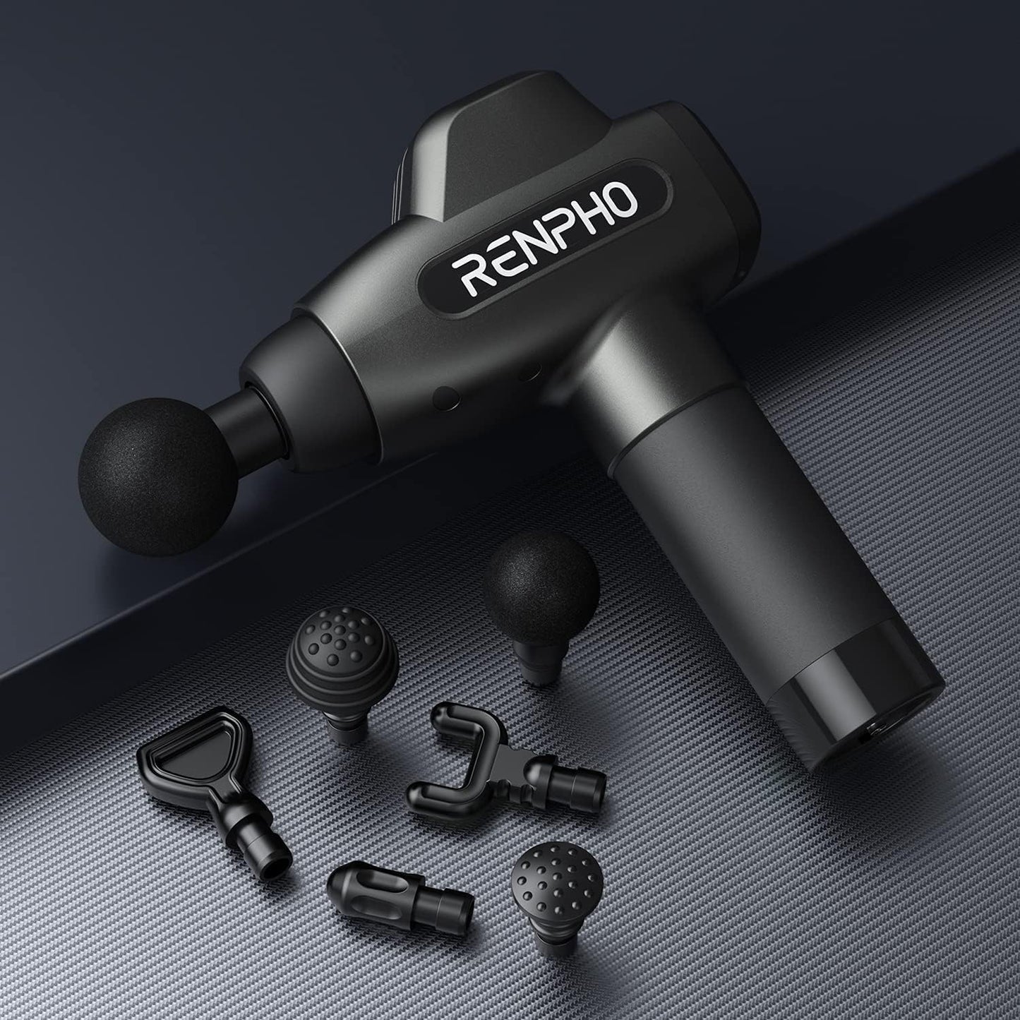 RENPHO Percussion Massage Gun, Professional Powerful, 20 Speeds with 6 Massage Heads