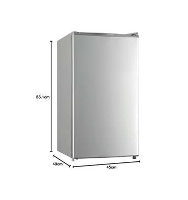 AKAI RFMA-K140S 140L Gross/ 90L Net Single Door Refrigerator — Tropical Climate Rated, Reversible Door, Silver | Staff Accommodation, Labour Camps & Offices