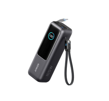 Anker A1695H11 Multi-Device Power Bank, 25000mAh, 165W, Charges Laptop + Phone + Tablet, Built-In Cables, Space Black