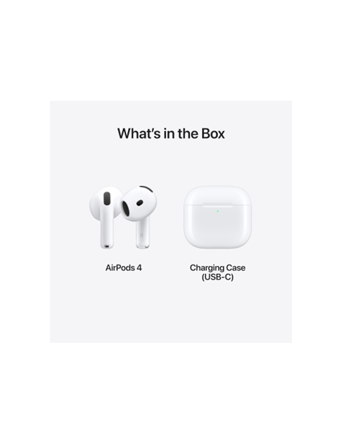 Apple AirPods 4 Wireless Earbuds, H2 Chip, Personalised Spatial Audio, IP54, USB-C Charging Case