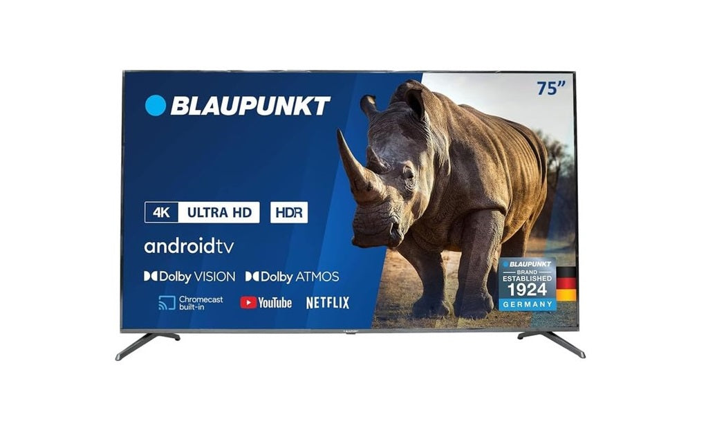 Blaupunkt 55 Inch TV 4K-UHD Smart Android TV, Dolby Vision, Dolby Atmos Bluetooth -55UB6210D Cm Black