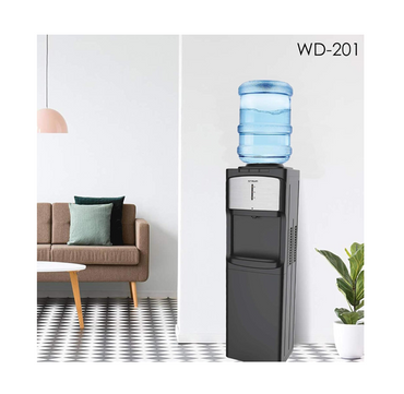 Crownline WD-201 Top Loading Water Dispenser with Hot, Cold & Normal Water, 16L Storage Cabinet & Child Lock — Tropical Climate Rated