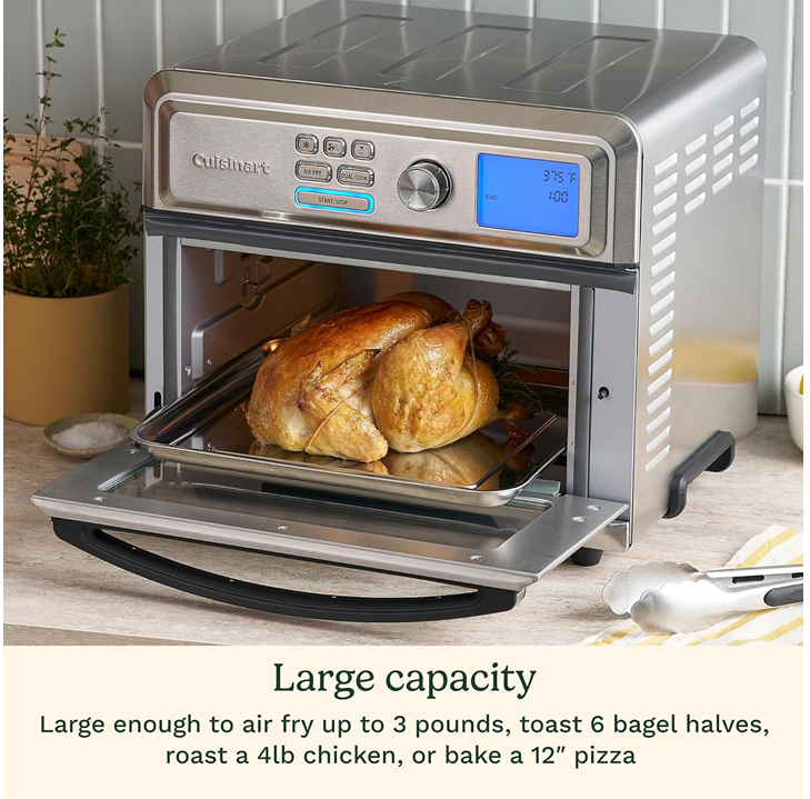 Cuisinart Digital Air Fryer Toaster Oven, Premium 1800-Watt Oven with Digital Display, TOA-65