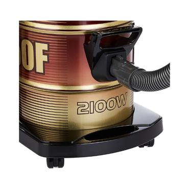 Hitachi Drum Vacuum Cleaner 2100 Watts, 18 Liters Tank Dust Capacity Removable & Washable Filter, Rug-Floor Nozzle, CV950F24CBSWR