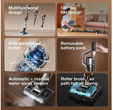 JIMMY PW11 Vacuum Cleaner | All in One Smart Vacuum and Washer for Full House Cleaning, PW11 Grey