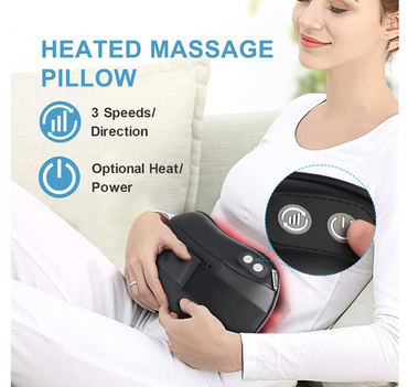 RENPHO Back Massager/ Pillow With Heat RF-NM067-BK, Black