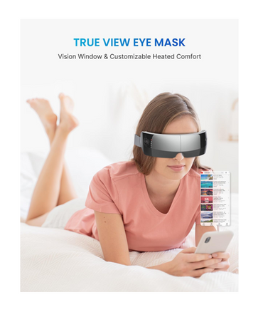 RENPHO True View Eye & Temple Massager, 5 Modes, Heat, Bluetooth, Rechargeable, Foldable — Grey