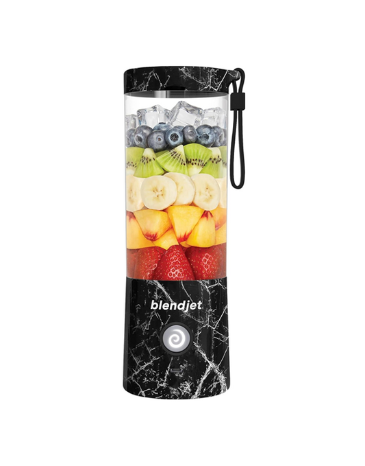 BlendJet 2 Portable Blender| World's Most Powerful 16Oz, 6 Stainless Steel Blades, Ice Crasher, USB-C Charging, BPA Free, Black Marble Print