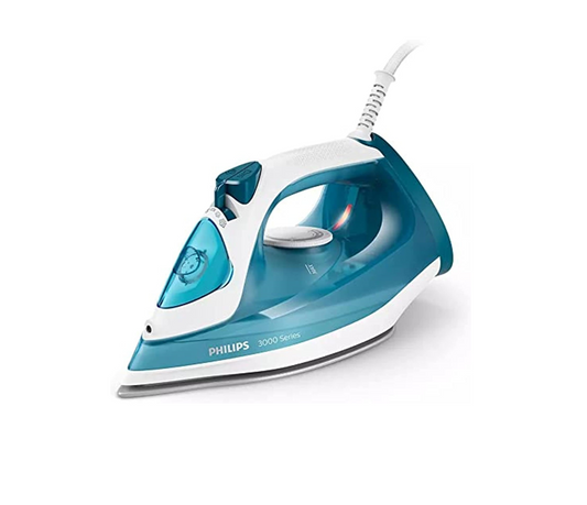 Philips Steam Iron Series 3000-2100W, 140 G Steam Boost, Ceramic, 30g/min Continuous Steam, 300ML, Blue - DST3011/26
