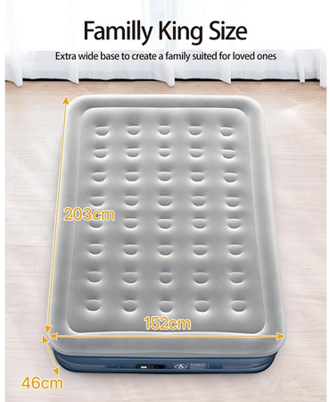 iDOO Air Bed Inflatable Double Mattress with Built-in Electric Pump