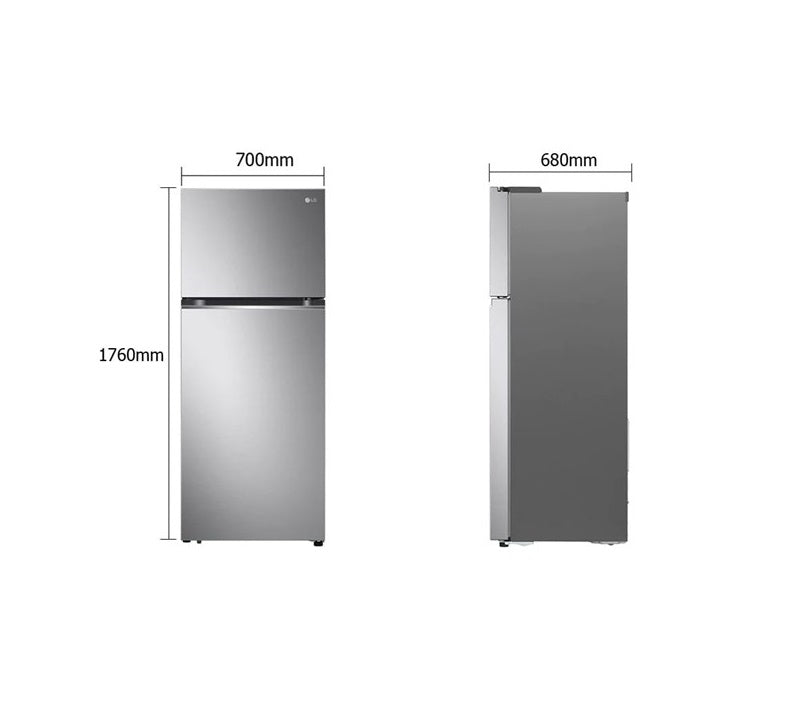 LG 395L Double Door Refrigerator with New Smart Inverter, Multi Air Flow Smart Diagnosis GN-B522PLGB Silver