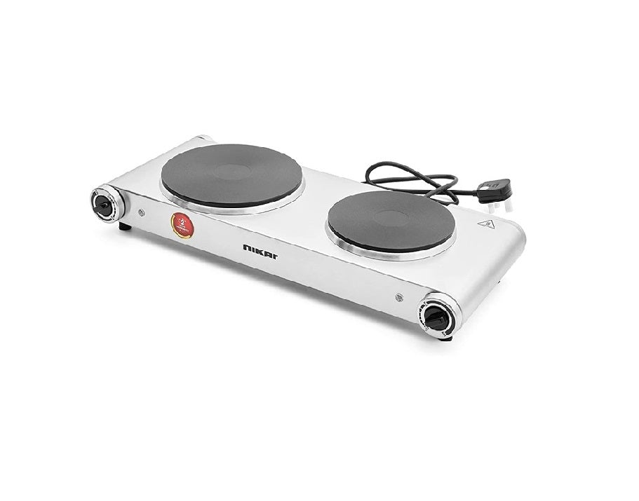 Nikai Double Hot Plate - 2500W Power, Stainless Steel Body, - NKTOE5N2