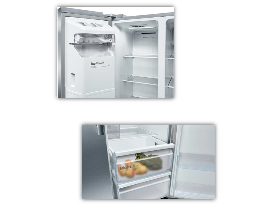 Bosch Serie | 4 American Side By Side178.7 X 90.8 cm Stainless Steel (With Anti-Fingerprint) KAI93VI30M"Min 1 year manufacturer warranty