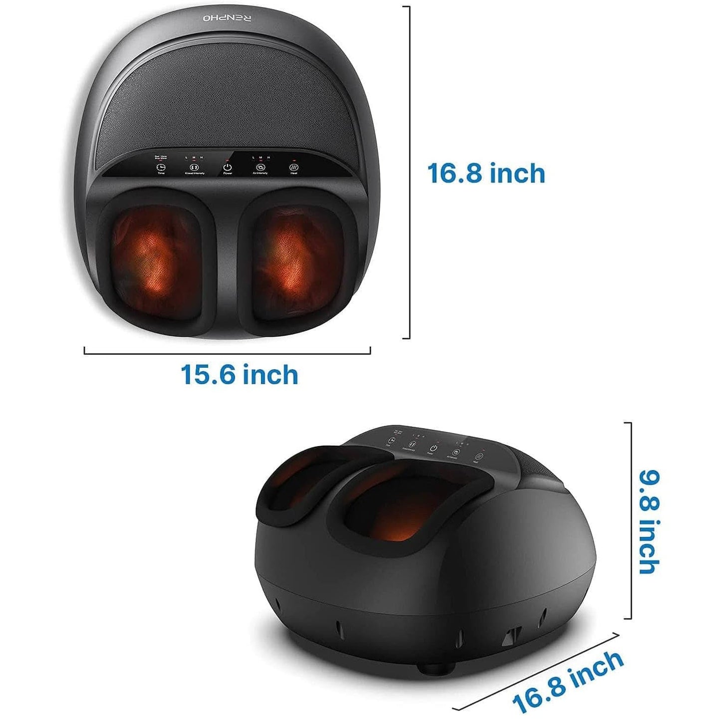 RENPHO Foot Massager Machine with Heat, Shiatsu Massager Deep Kneading Therapy Black