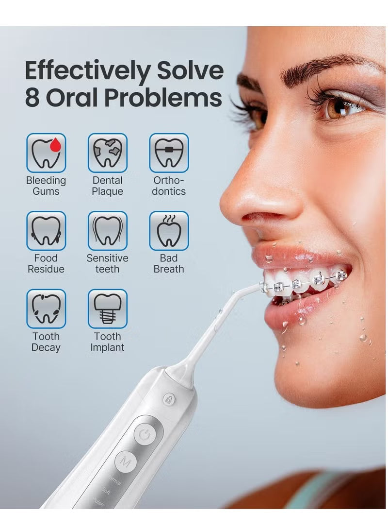 RENPHO 300ml Waterproof Dental flosser, Oral Irrigator Cordless Water Flosser Rechargeable