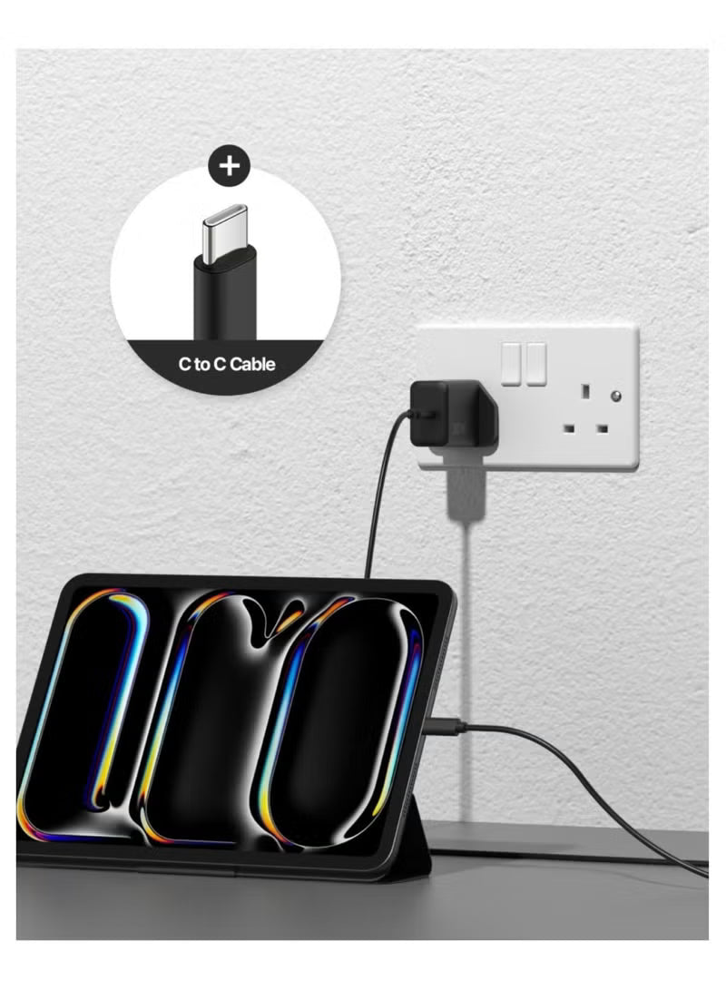 National Geographic 25W GaN USB-C Fast Charger with USB-C Cable, PD 3.0 & PPS Compact Wall Adapter for iPhone 17/16/15, Samsung Galaxy S26/S25/S24 & Android Devices