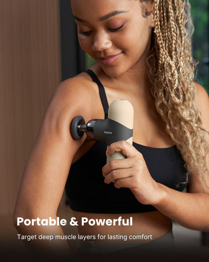RENPHO Mini Thermal Massage Gun with Heat Function, Mini Massage Gun, Portable Fashionable Percussion Massager, with Coloured Silicone Sleeves, Travel Size with Carry Bag, for Muscle Massage