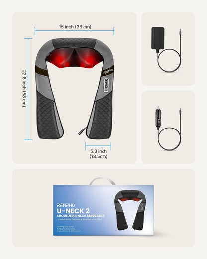 RENPHO Back Neck Massager with Heat, Shiatsu Shoulder Massager