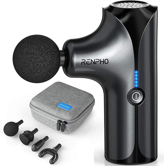 RENPHO Handheld Portable Electric Body Massager，Deep Tissue Percussion Muscle Massage Gun for Athletes with 5 Speeds, Ultra Small & Quiet Massagers for Home Office Gym Black