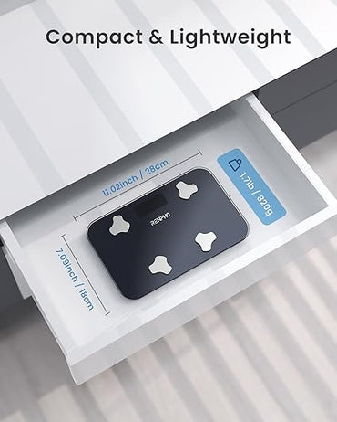 RENPHO Travel Scale for Body Weight, Mini Bathroom Scale for Body Fat, Portable Elis Go Weight Scale for Traveling, 13 Body Composition Analyzer Sync with App
