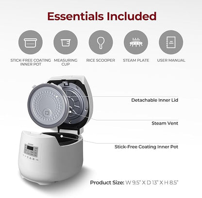 CUCKOO CR-0641F Micom Rice Cooker Warmer | 6-Cup Uncooked |12-Cup Cooked (1.08L) | 11 Menu Modes with Fuzzy Logic | Nonstick Inner Pot | Auto Clean Function | Smart Cooking | Korean Technology | White