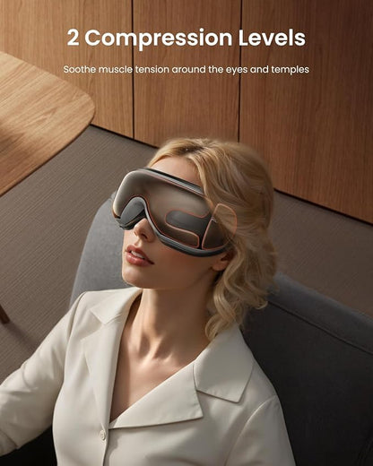 RENPHO Eye Massager with Heat & Bluetooth Music, Rechargeable Eye Care Machine with 5 Modes With Remote