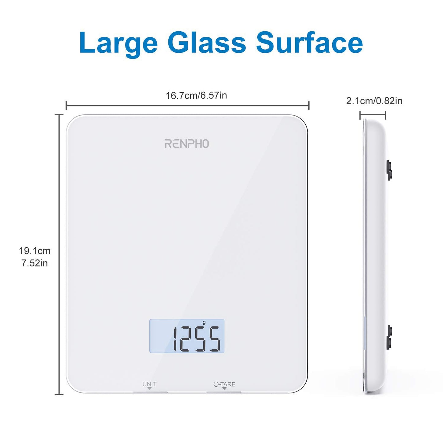 RENPHO Food Scale, Kitchen Scale for Food Ounces and Grams, Smart Cooking Calorie Scale with Timer, Nutritional Analysis with App for Keto Macro Weight Loss, White, 11lb/5kg