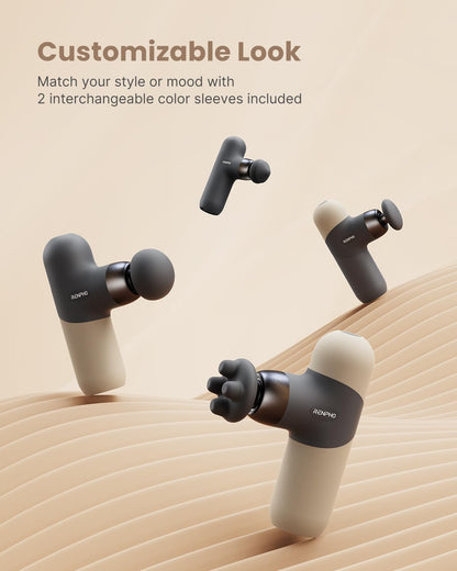 RENPHO Mini Thermal Massage Gun with Heat Function, Mini Massage Gun, Portable Fashionable Percussion Massager, with Coloured Silicone Sleeves, Travel Size with Carry Bag, for Muscle Massage