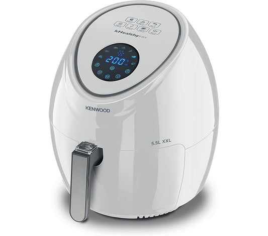 KENWOOD Digital Air Fryer XXL 5.5L 2.4KG 1800W with Rapid Hot Air Circulation for Frying, Grilling, Broiling, Roasting, Baking and Toasting HFP50.000WH White