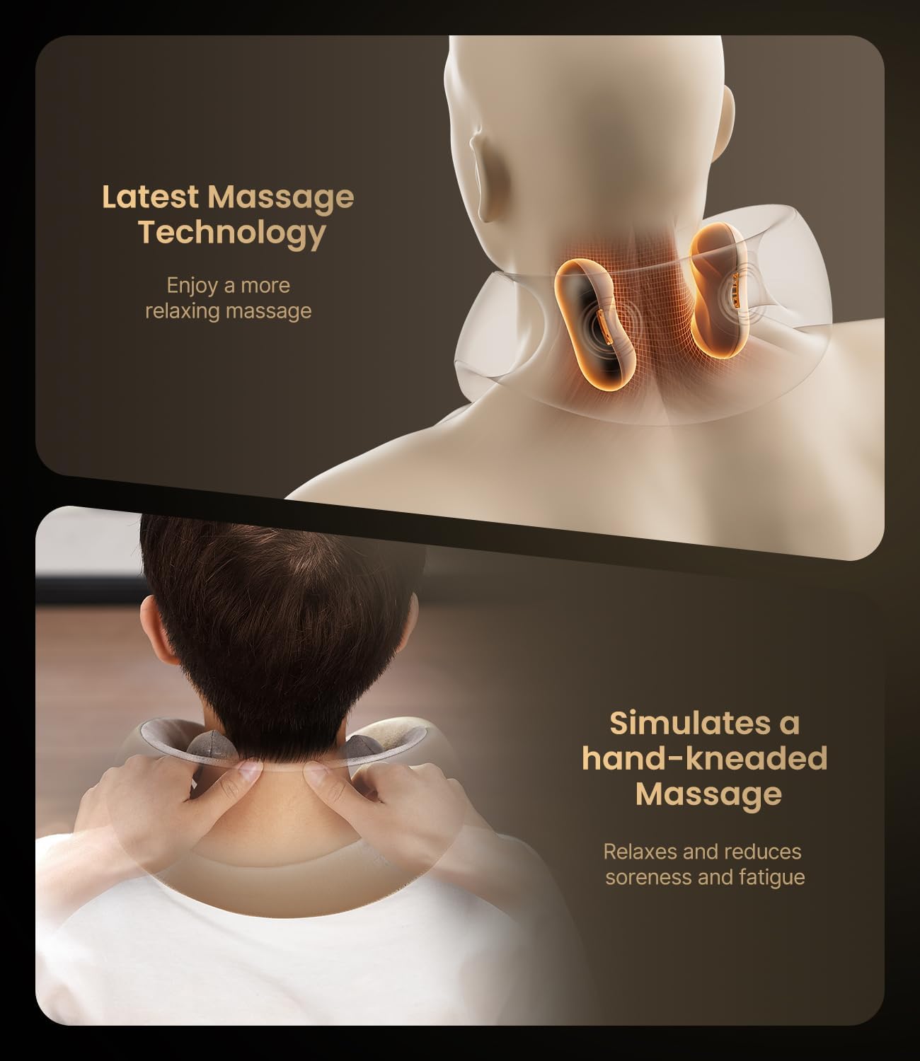 RENPHO Neck Massager with Heat [2025 Upgraded], 6D Cordless Neck Massager for Pain Relief Deep Tissue, Kneading Neck Massage, Portable Heated Neck Massager, Gifts for Women Men Mom Dad