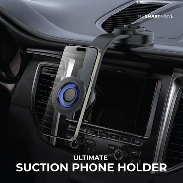 BSON ULTIMATE SUCTION PHONE HOLDER – Strong MagSafe Magnetic Mount, 360° Rotation, One-Hand Operation, USB-A to Type-C Cable, Powerful Suction, Universal Smartphone Compatibility
