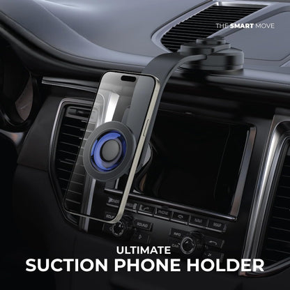 BSON ULTIMATE SUCTION PHONE HOLDER – Strong MagSafe Magnetic Mount, 360° Rotation, One-Hand Operation, USB-A to Type-C Cable, Powerful Suction, Universal Smartphone Compatibility
