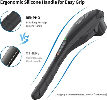 RENPHO Rechargeable Hand Held Deep Tissue Massager for Muscles, Back, FSA HSA Eligible Cordless Electric Percussion Body Massage for Foot, Neck, Shoulder, Leg, Calf Gifts for Men, B-black