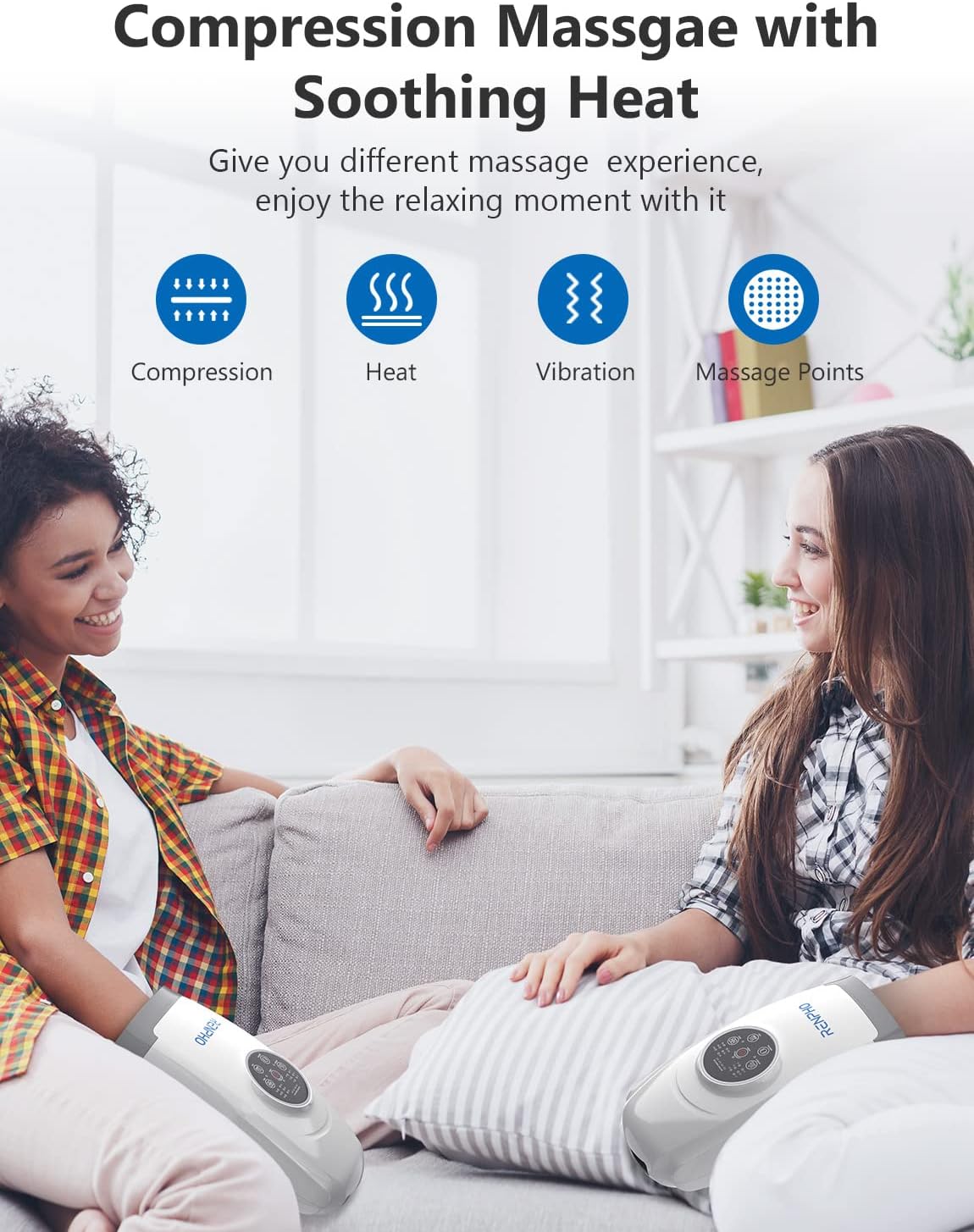 RENPHO Hand Massager with Heat, Cordless Hand Massager Machine with 6 Levels of Massage and Intensity Compression for Palm Wrist Finger Numbness Fatigue Soreness Relief