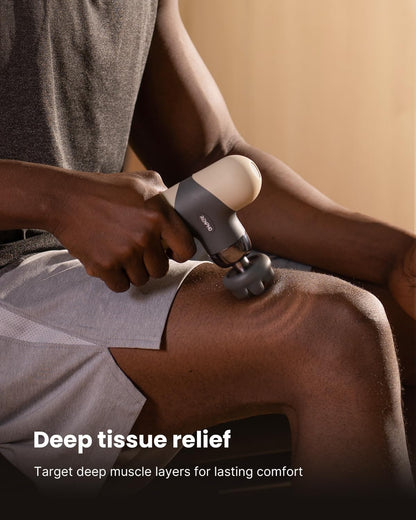 RENPHO Mini Thermal Massage Gun with Heat Function, Mini Massage Gun, Portable Fashionable Percussion Massager, with Coloured Silicone Sleeves, Travel Size with Carry Bag, for Muscle Massage