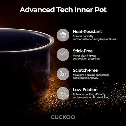CUCKOO CR-0641F Micom Rice Cooker Warmer | 6-Cup Uncooked |12-Cup Cooked (1.08L) | 11 Menu Modes with Fuzzy Logic | Nonstick Inner Pot | Auto Clean Function | Smart Cooking | Korean Technology | White