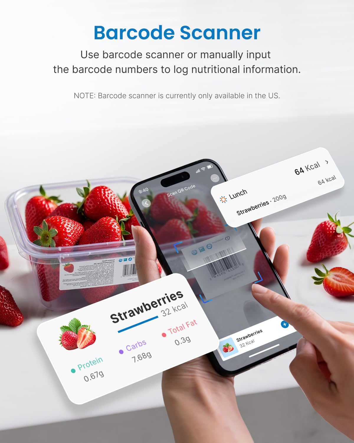 RENPHO Food Scale, Kitchen Scale for Food Ounces and Grams, Smart Cooking Calorie Scale with Timer, Nutritional Analysis with App for Keto Macro Weight Loss, White, 11lb/5kg