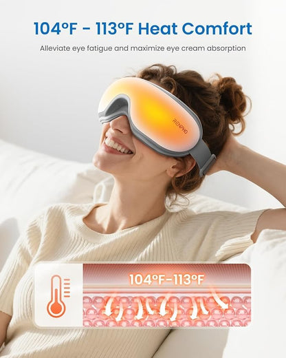 RENPHO Eye Massager with Heat & Bluetooth Music, Rechargeable Eye Care Machine with 5 Modes White