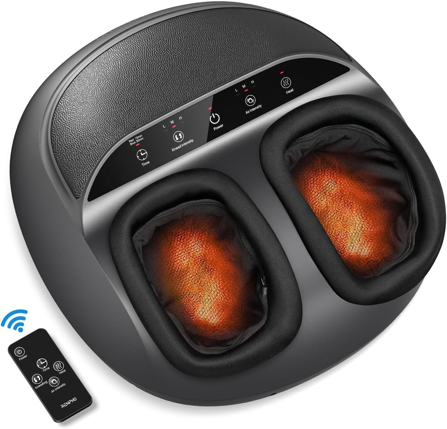 RENPHO Foot Massager Machine with Heat, Shiatsu Massager Deep Kneading Therapy Black
