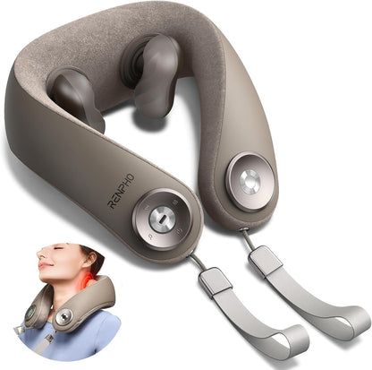RENPHO Neck Massager with Heat [2025 Upgraded], 6D Cordless Neck Massager for Pain Relief Deep Tissue, Kneading Neck Massage, Portable Heated Neck Massager, Gifts for Women Men Mom Dad