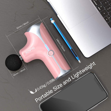 RENPHO Handheld Portable Electric Body Massager，Deep Tissue Percussion Muscle Massage Gun for Athletes with 5 Speeds, Ultra Small & Quiet Massagers for Home Office Gym Pink