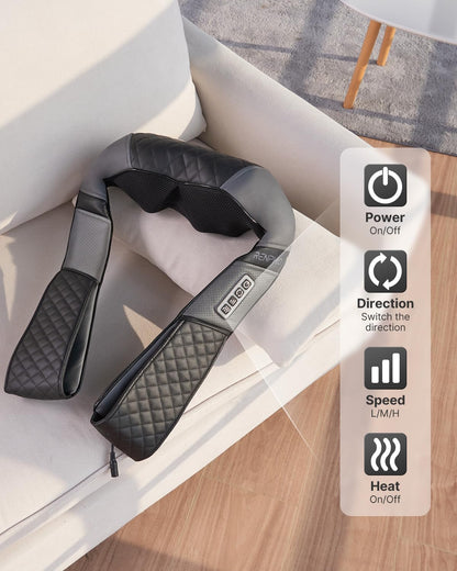 RENPHO Back Neck Massager with Heat, Shiatsu Shoulder Massager